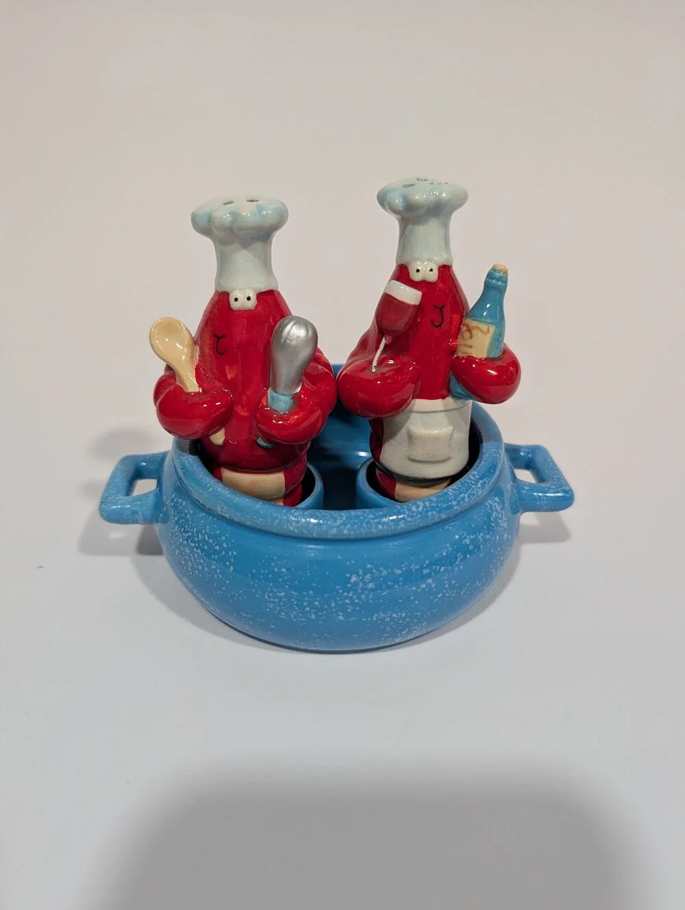 Bar Harbor Maine Lobster Chef Salt and Pepper Shakers - Blue & Red